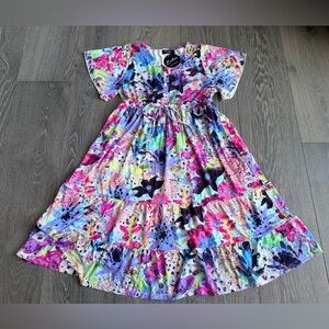 Exotica Blessings Slinky Silky Button Up Drawstring Midi Dress